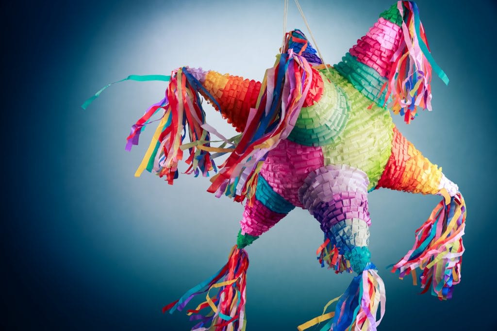 Colorful mexican pinata used in posadas.